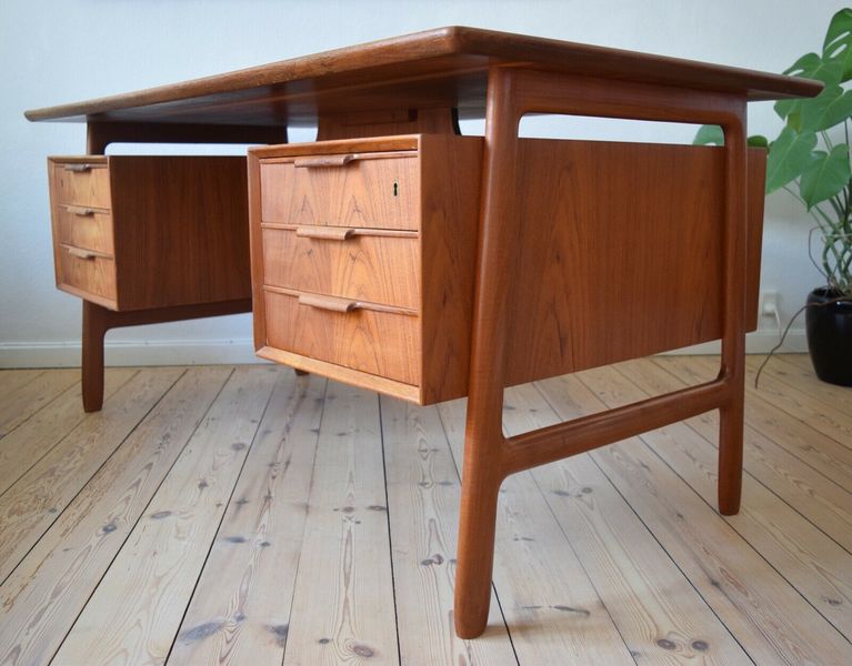 Mid Century Danish Model 75 Executive Teak Desk By Ni Omann Teak Desk By Ni Omann