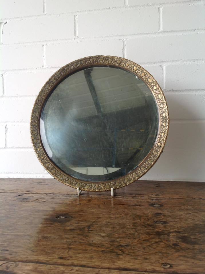 Antique Iranian Middle Eastern Looking Glass Wall Mirror