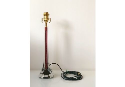 Mid Century Modern Flygsfors Table Lamps In Burgundy By Paul Kedelv