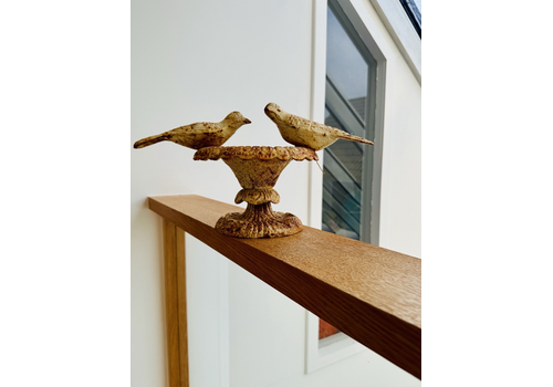 Vintage Heavy Cast Iron Bird Bath / Feeder, Aged Patina