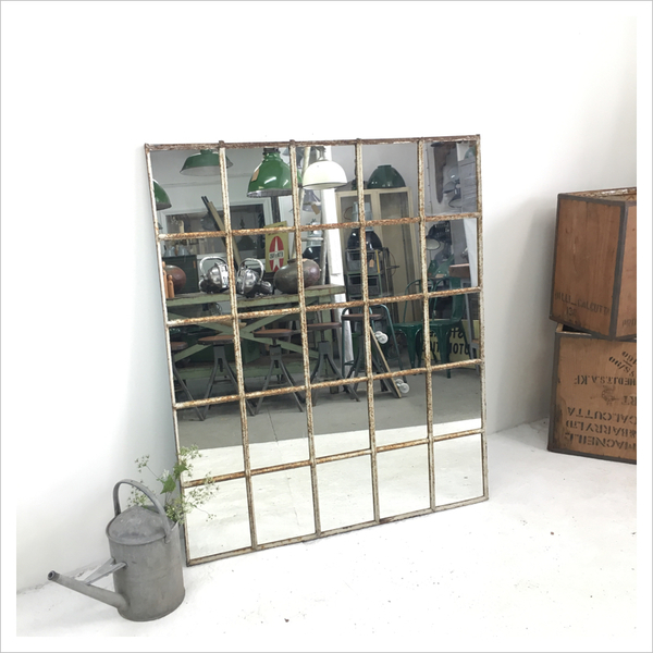 French Factory Vintage Window Mirror