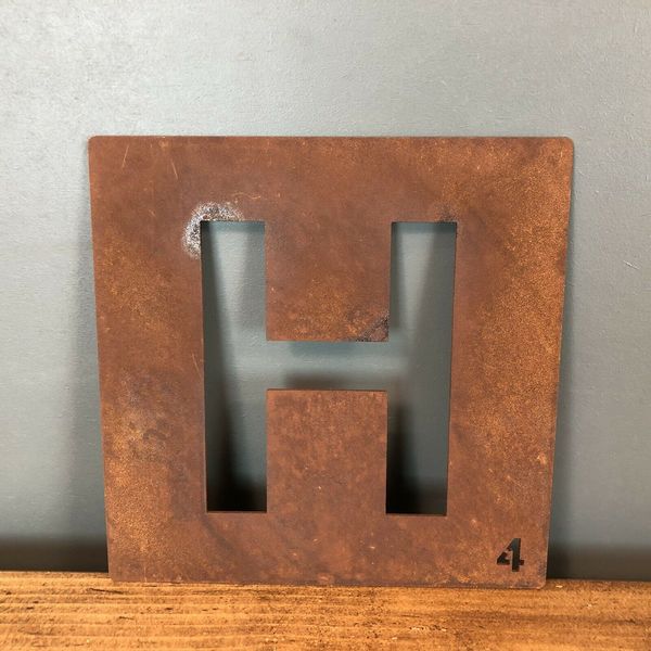 Rusty Metal Scrabble Letter Tile Wall Decor Art Lettering