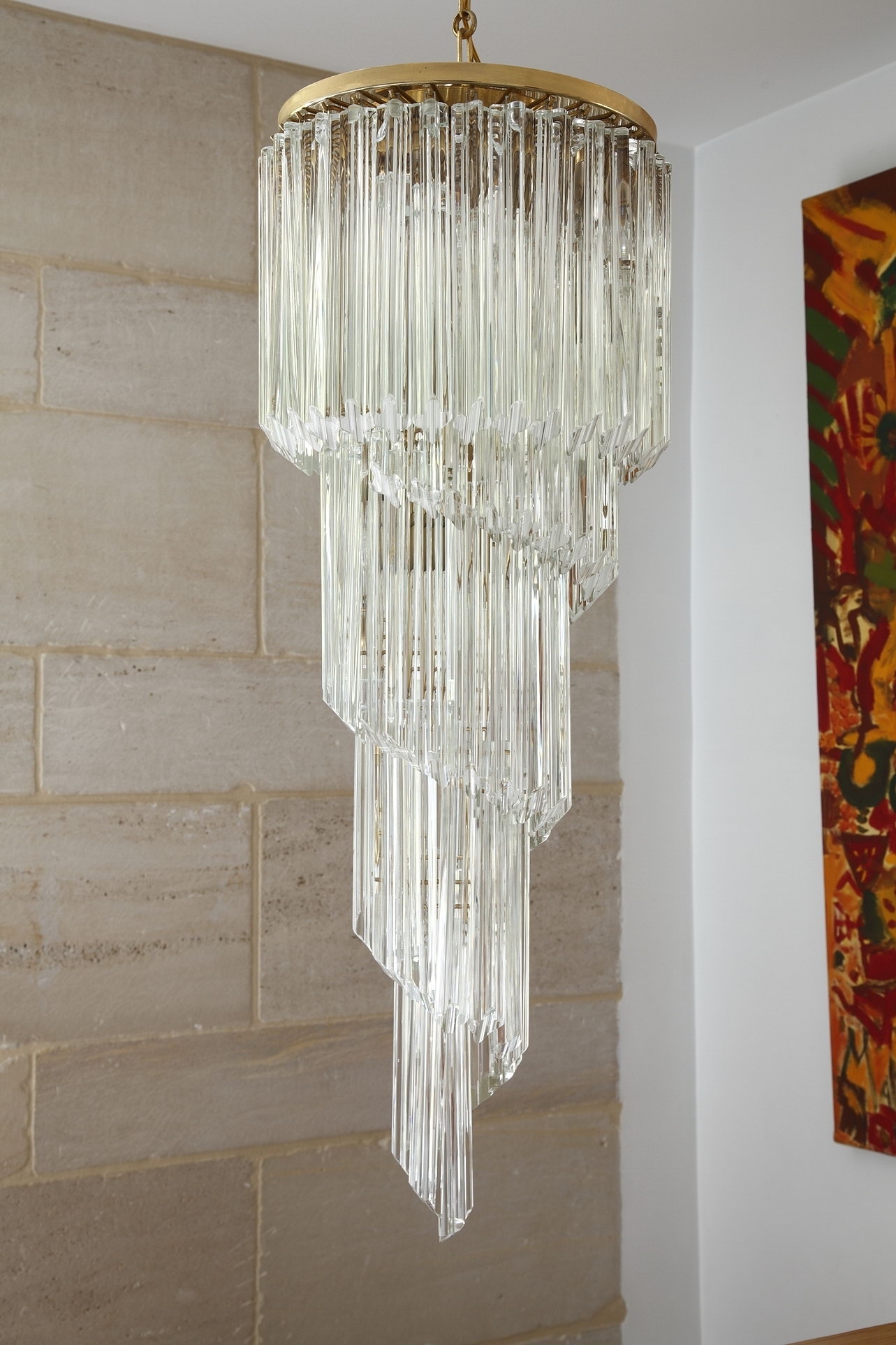 Chandelier cascade spiral Venini Murano crystal 1970 | Selency Chandelier cascade spiral Venini Murano crystal 1970 | Selency