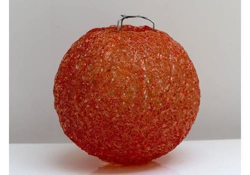 Mid Century Orange Lucite Spaghetti Ball Hanging Pendant