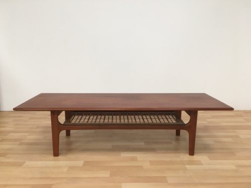 Trioh Vintage Danish Modern Mid Century 50 S 60 S Long Low Coffee Table With Shelf Trioh Of Denmark Vinterior