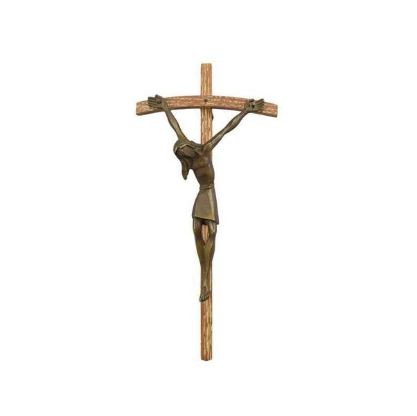 Dorlia Modernist Bronze Wall Cross Crucifix