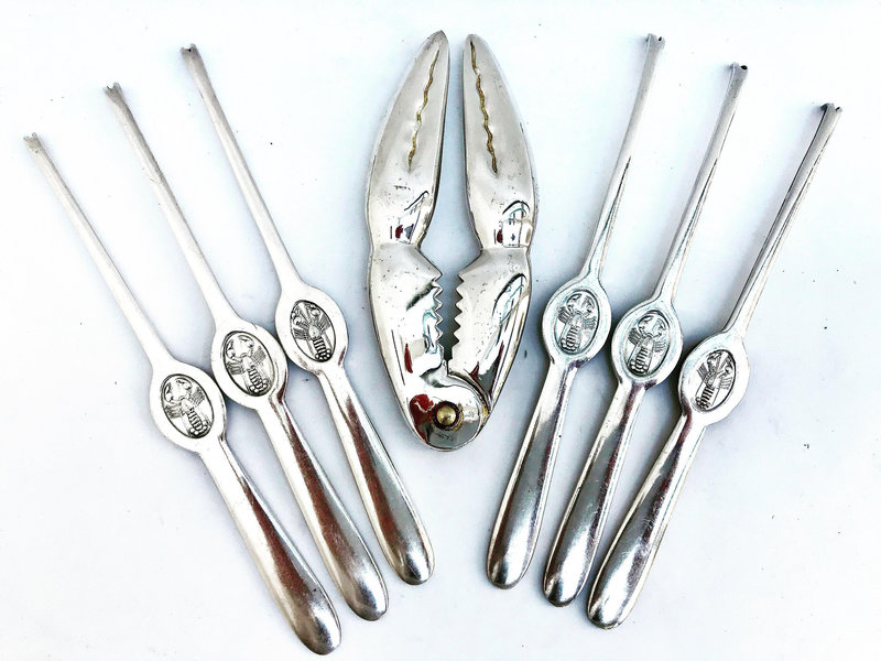 Lobster Pick Seafood Cutlery Forks Wiskeman Silver Plated Vintage