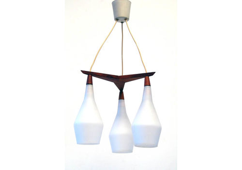 Scandinavian Hanging Wood And Glass Vintage Retro 50 S