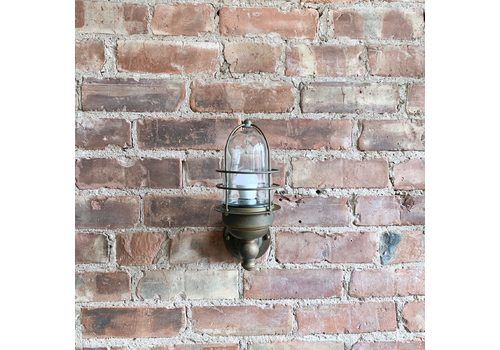 Contemporary Aged Brass Torch Bulk Head Wall Light