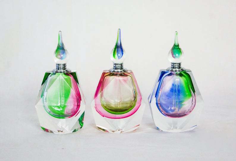 Trio Of Vintage 1970s Sommerso Murano 1970s perfume bottles