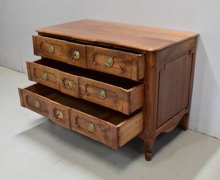 Solid Walnut Crossbow Commode, Louis XV / Louis XVI Transition Period, 18th photo Furniture