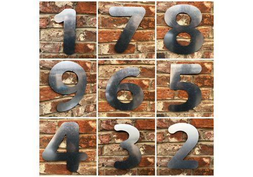 BIG GALVANIZED METAL HOUSE SHOP DOOR WALL NUMBERS SIGN VINTAGE RUSTIC INDUSTRIAL