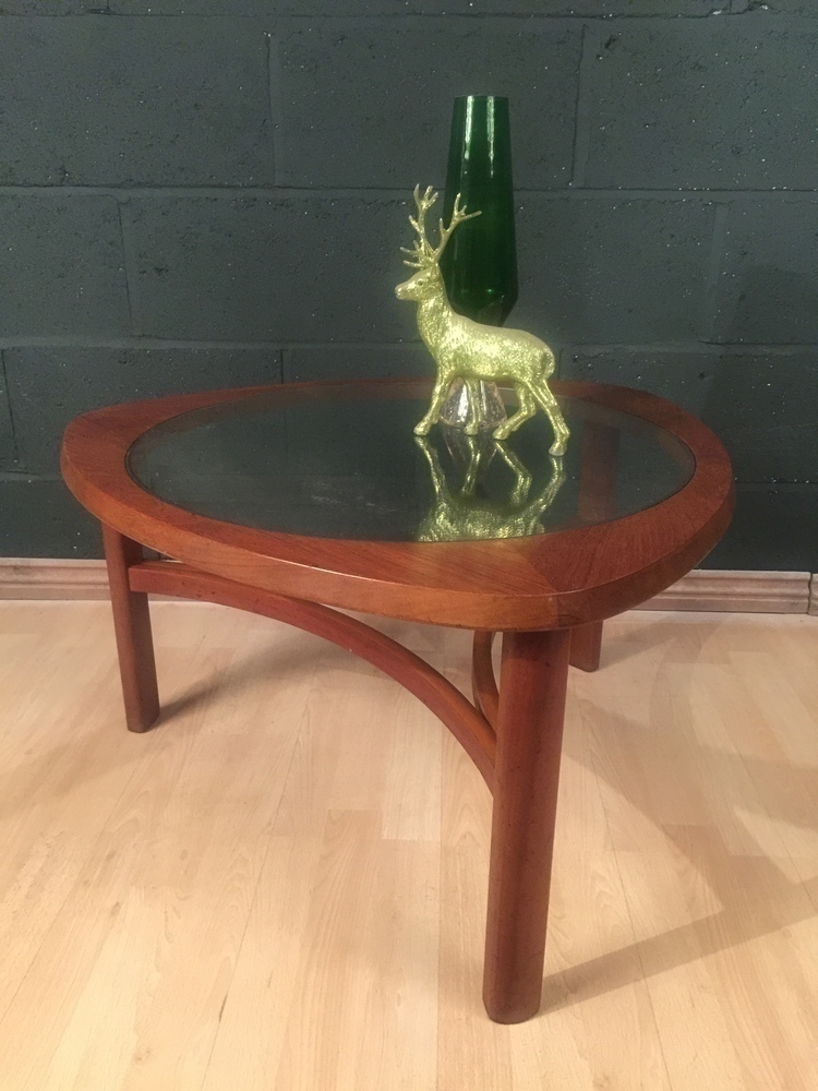 Retro Vintage Mid Century Nathan Parker Knoll Teak Glass ...