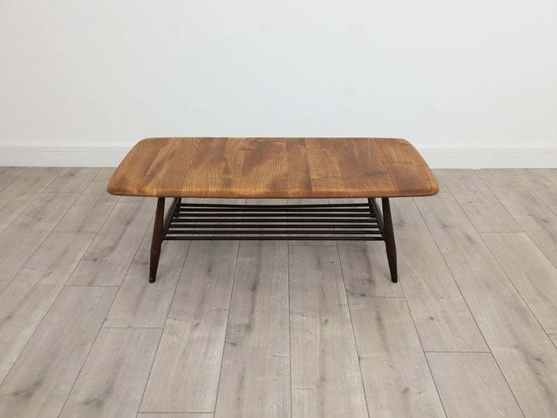 Mid Century Ercol Coffee Table With Magazine Rack Vinterior