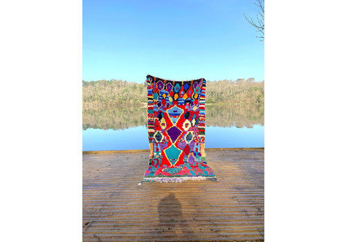 Sublime Moroccan Azilal Vintage Rug Multicolored Moroccan Carpet