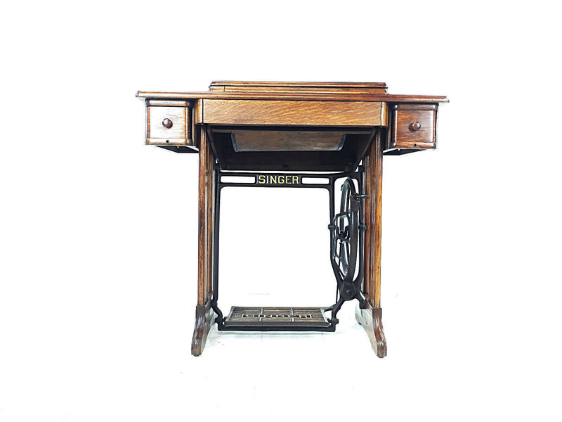 Antique Singer Sewing Machine Cabinet Stand Table Display Vintage Singer Manufacturing Company Vinterior