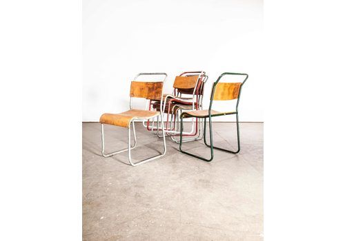 1960’s Harlequin Set Of Six Metal And Ply Dining Chairs