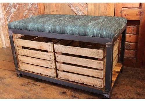 Box Frame Bench With Crate Storage