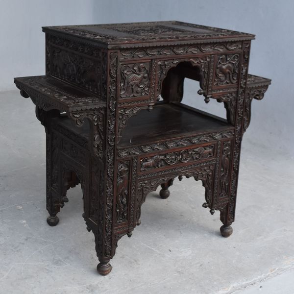 Tea Table End Of Indian Rosewood Sofa Carved Xi Xth 2 photo furniture