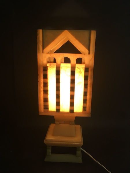 Alabaster Table Lamp By Cooperativa Artieri Alabastro, 1940s photo Lighting