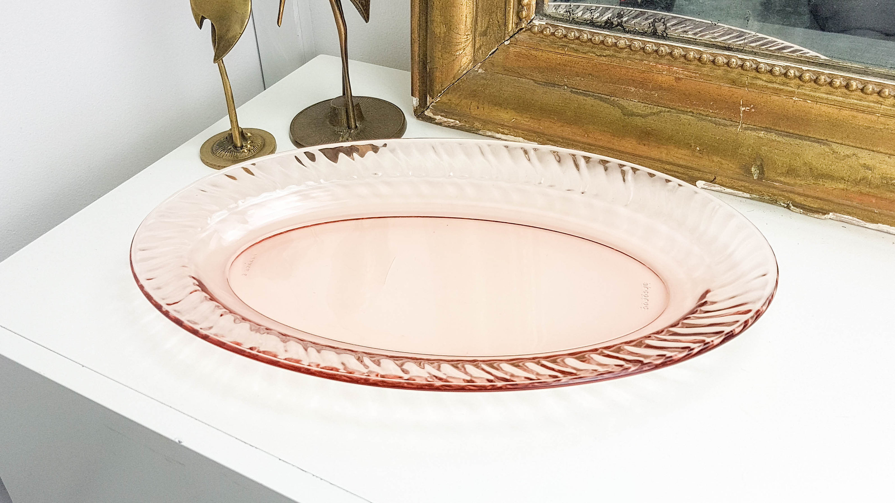Large Oval Dish In Pink Depression Glass Rosaline Arcoroc By Luminarc Vintage Tableware Made In France Old Wedding Tableware Vinterior