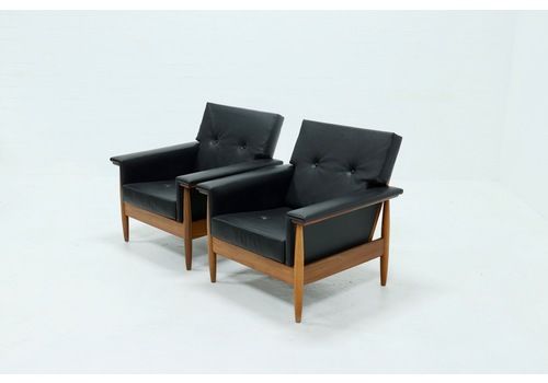 Set Of 2 Mid Century Scandinavian Armchairs 1960s
