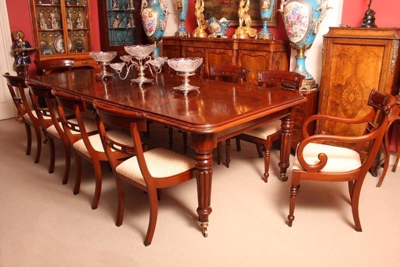 Grand English Regency Mahogany Dining Table 10 Chairs Grand English Regency Mahogany Dining Table 10 Chairs