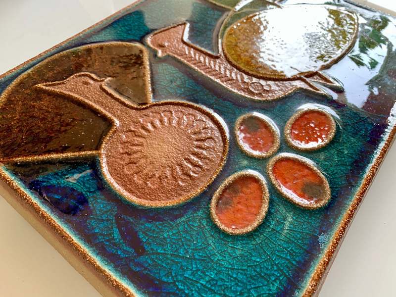 Mid Century Danish Søholm Wall Plaque By Josef Simon In Bornholm