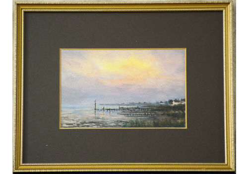 Small Oil Painting By Alfred Saunders. "Toward Sundown"