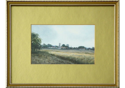 Small Oil Painting By Alfred Saunders. "Distant Village"