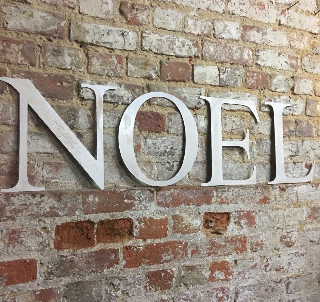 Rustic Noel Lettering Letters Sign Metal Shabby Chic Christmas