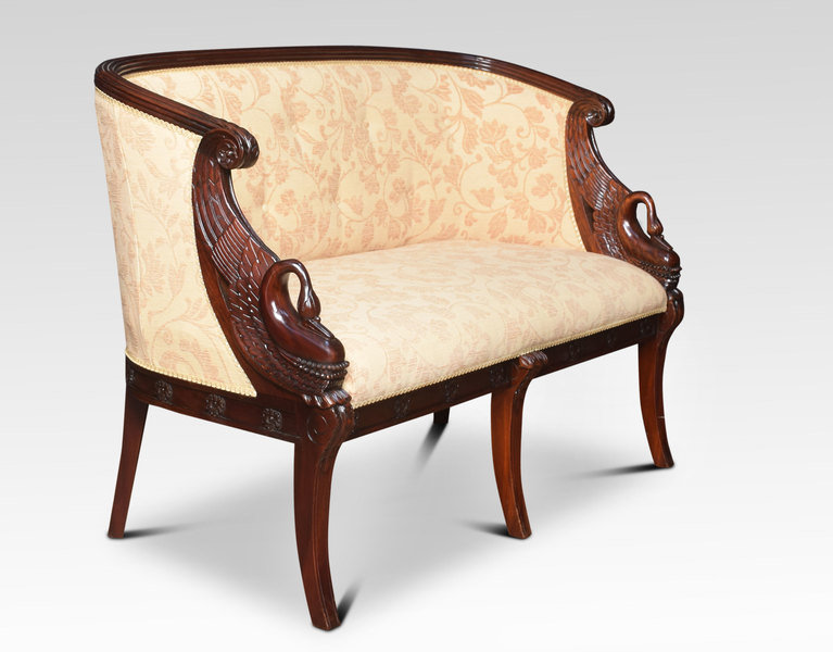 Mahogany Framed Louis XVI Style Settee photo furniture