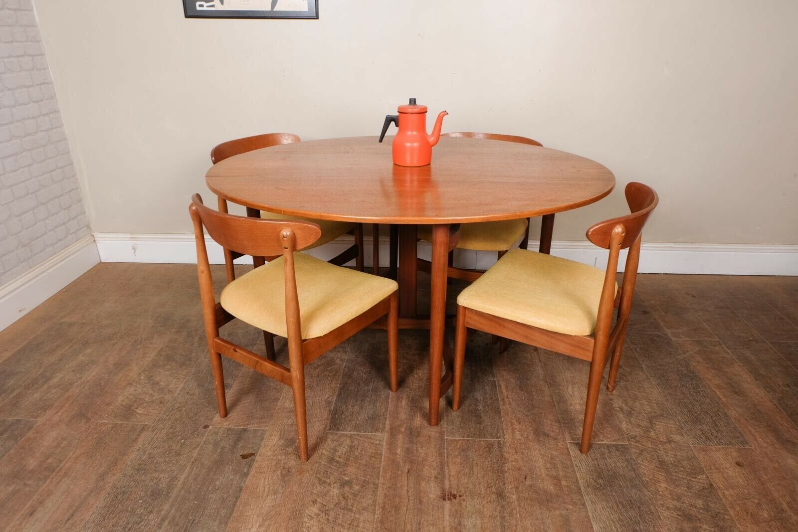 Vintage Retro Mid Century Teak Drop Leaf Table And 4 Chairs Greaves And
