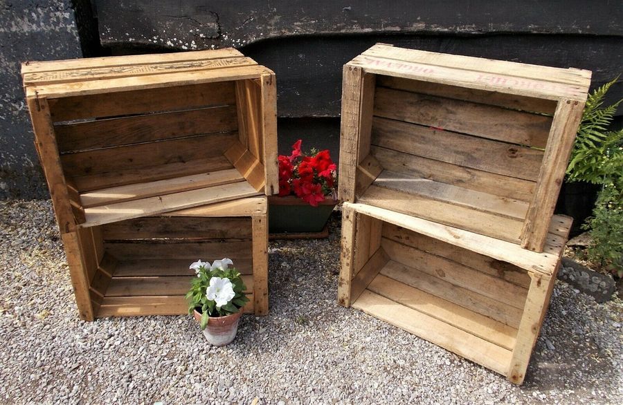 Vintage Wooden Fruit Crates, Box, French,Various Markings, Storage