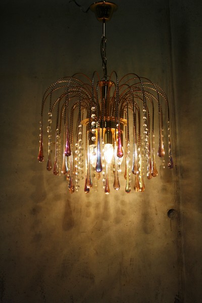 Pink Murano glass chandelier 1960s | Selency Pink Murano glass chandelier 1960s | Selency