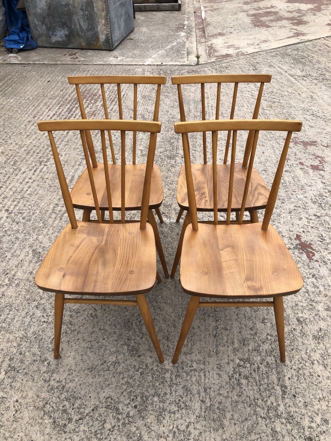 Ercol 391 Mid Century Blonde Chairs X 4 Ercol Vinterior