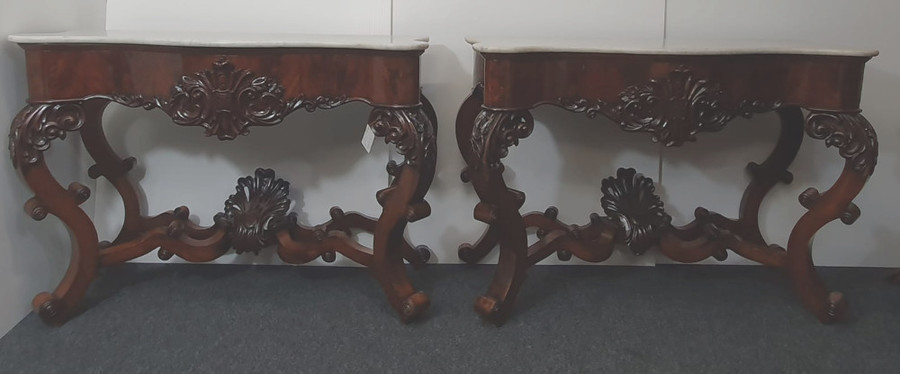 19th Century Pair Of Marble Top Console Tables photo furniture