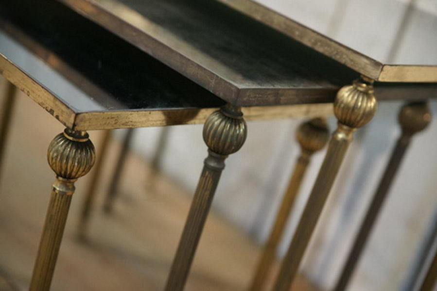 Brass And Mirror Nesting Tables photo furniture