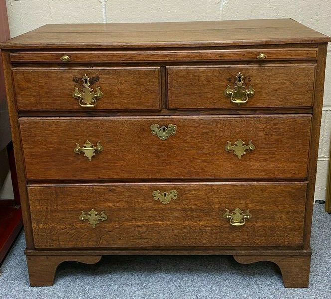 Antique Oak Victorian Vintage Chest Drawers Pull Out Writing