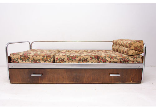 Functionalist Chromed Sofabed By Kovona, Czechoslovakia, 1950´S