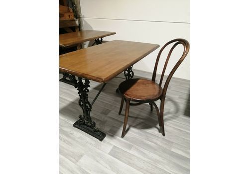 Cast Iron Ornate Decorative Vintage Pub Table With Dark Oak Top