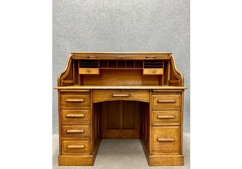 Golden Oak Roll Top Desk