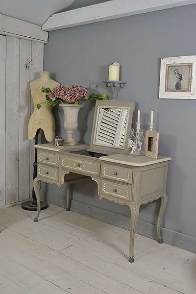 Vintage French Dressing Table With Drop Down Mirror