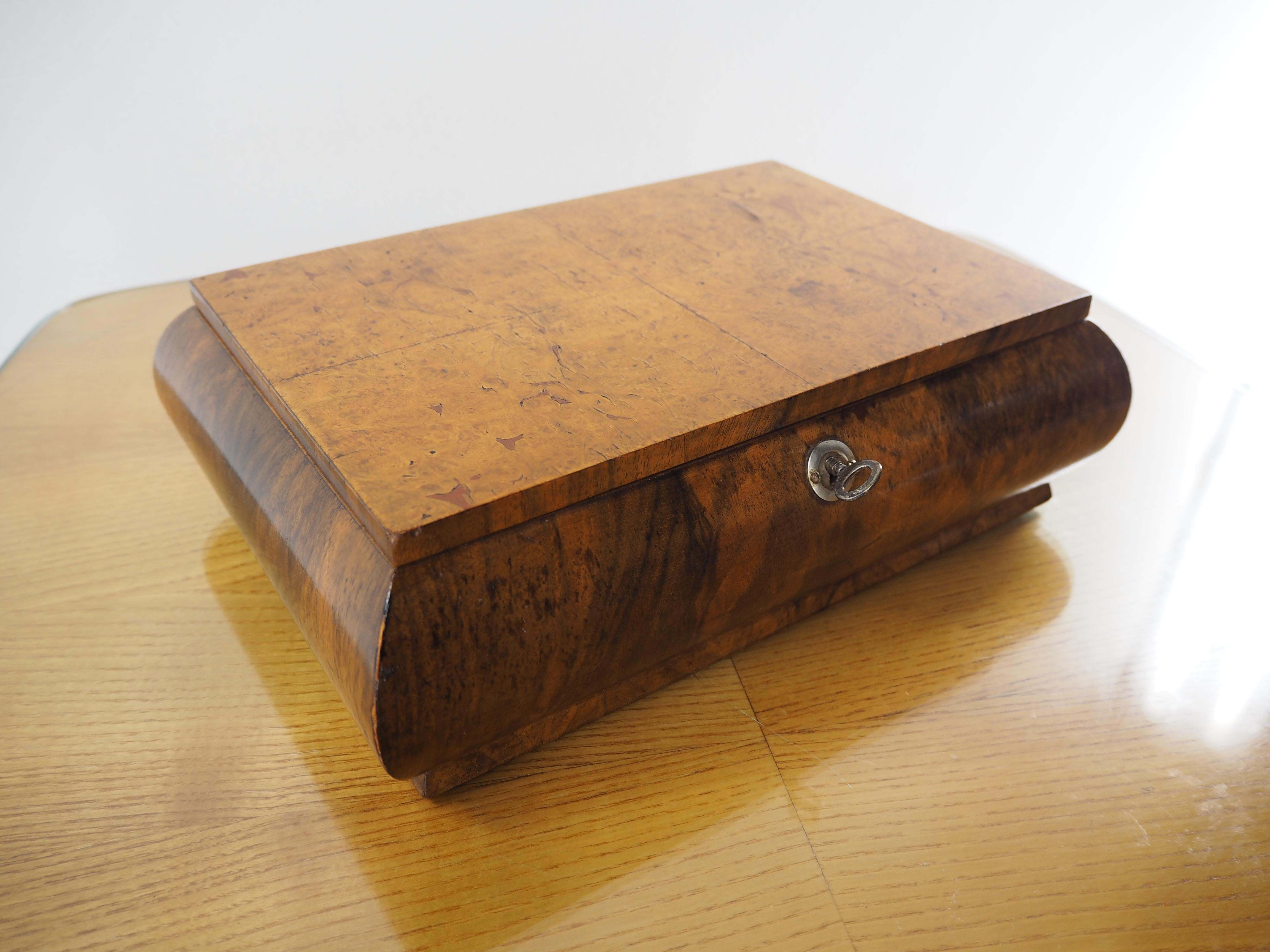 Antique Art Deco Wood Jewelry Box, Germany, 1920s Vinterior