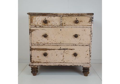 Chippy Paint Pine Chest Of Drawers