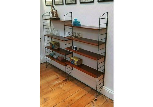 Mid Century Swedish Nils Nisse Strinning Shelving X 2 Bays   Top Con