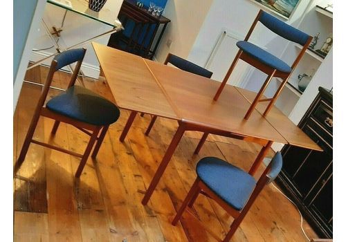 Danish Style Teak Draw Extension Table & Four Chairs   Excellent Con