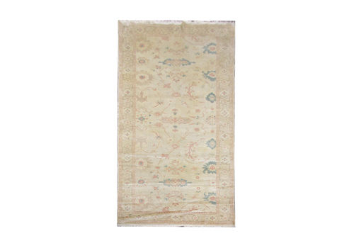 Ivory Traditional Carpet Wool Area Rug Handwoven Egyptian Ziegler Runner 155x335 Cm