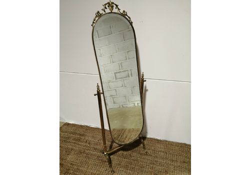 Antique Style Brass Cheval Mirror French Elegant Dressing Room Style Mirror