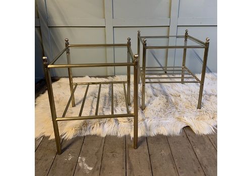 Pair 1970s Brass Occasional Tables
